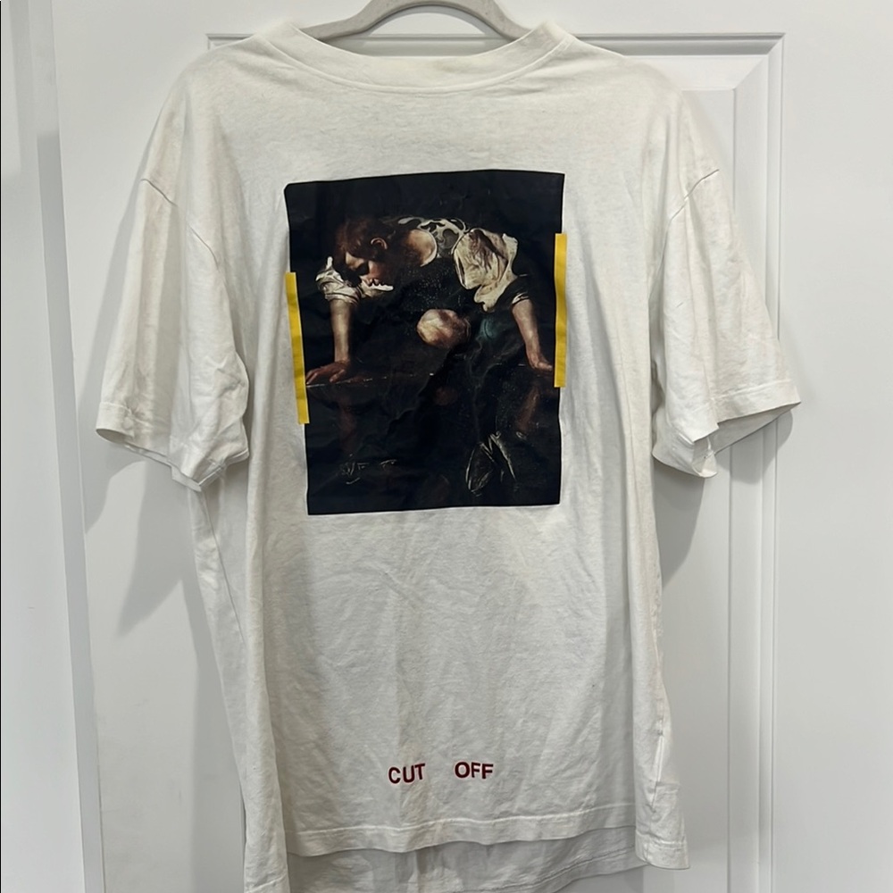 OFF WHITE White Graphic T-Shirt with Art Print